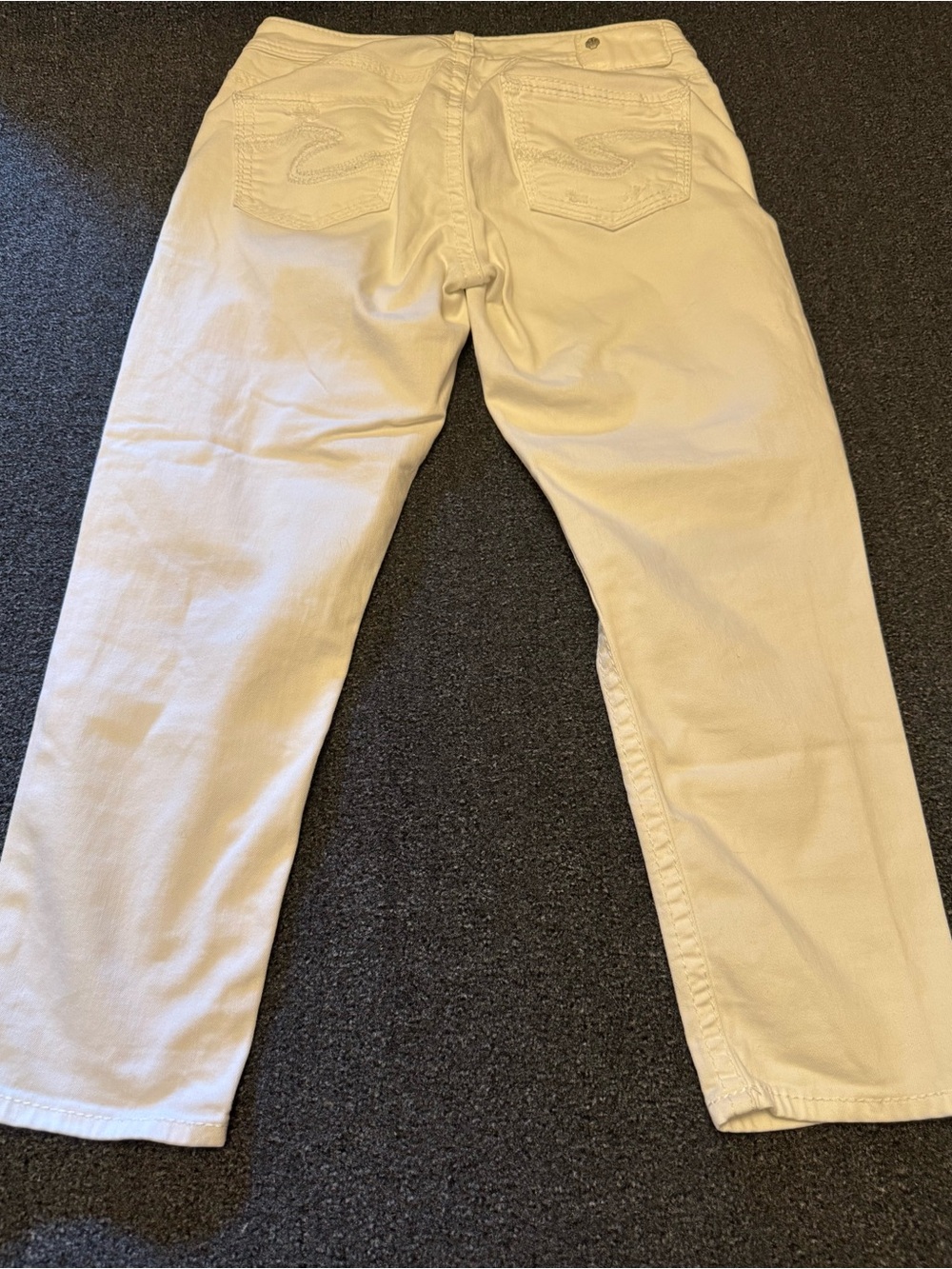 Silver Jeans Co. Suki Skinny Crop White Curvy Fit Jeans W29/L24 Mid-Rise Stretch - Picture 4 of 10